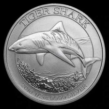 Sealed Roll of 25 Pcs 2016 Australian Tiger Shark .999 Siver Coins