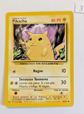 Pokemon Karte Pikachu 58/102 Base Set Edition 2 DE NM