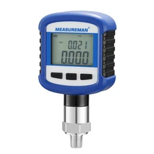 Digital Industrial Pressure Gauge 0-1000psi, 0.2% FS, 1/4''NPT Lower, Stainle...