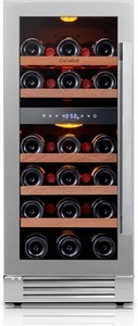 Ca'Lefort 15" Wine Cellar Wine Fridge Dual Zone 28 Bottle Cooler 40°F-65°F 3 LED