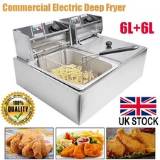 12L 2500W Commercial Electric Deep Fat Chip Fryer Fry Tank Stainless Steel UK