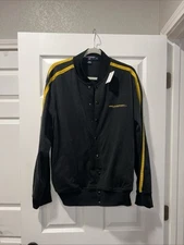 VTG 90s Ralph Lauren Polo Sport Black/Yellow Embroidered Soft Varsity Jacket XL