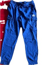 Adidas Men's Large Blue Essentials Cargo Sweatpants Pants