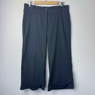 A.D.E.L.E. 1961 Ilario Black Wide Leg Pant 100% Cotton, Size 12 NEW