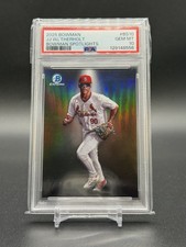 2025 JJ WETHERHOLT CARDINALS ROOKIE CARD Bowman SPOTLIGHTS Chrome PSA 10!