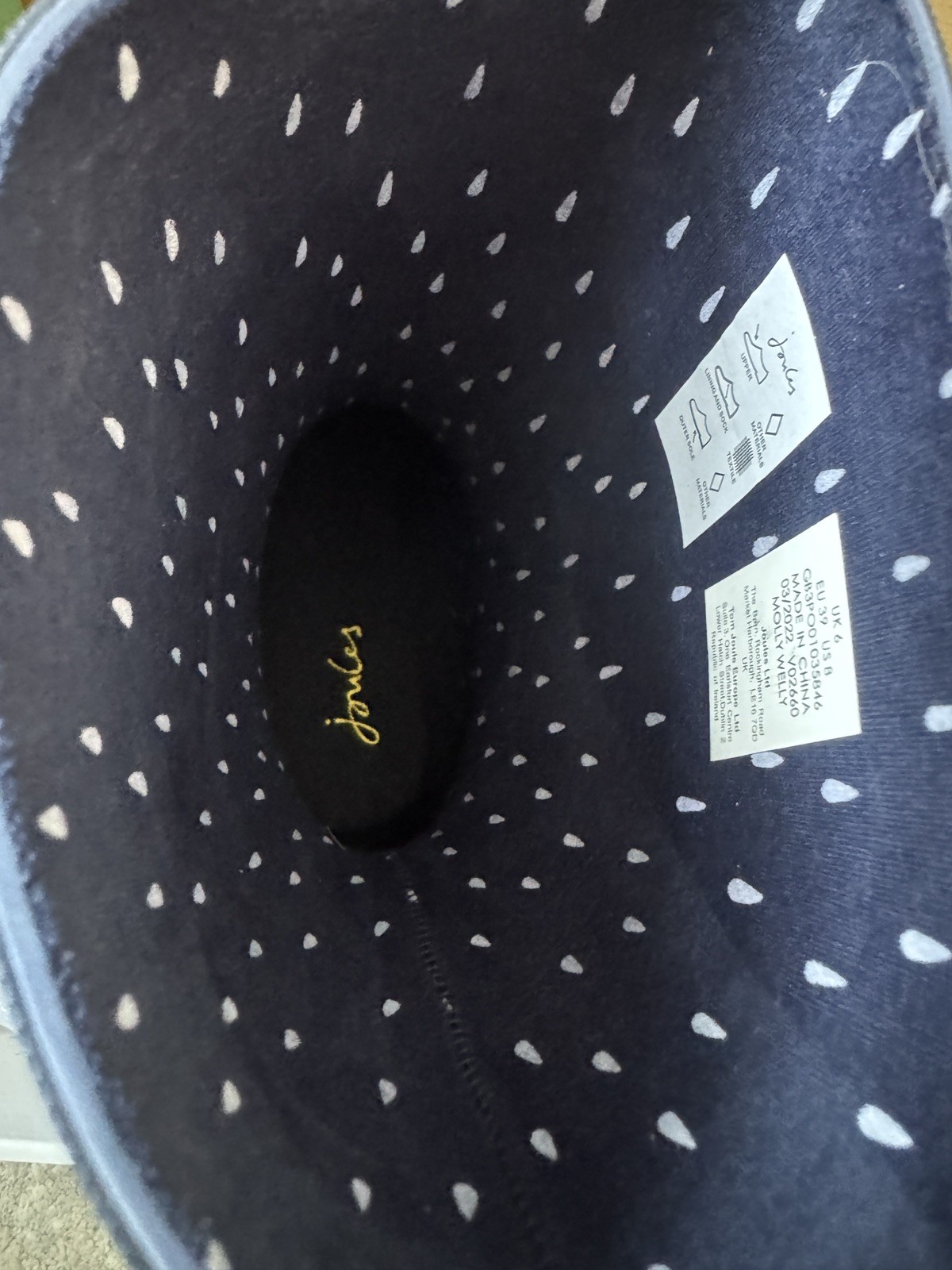 Joules Women Mid Height Molly Wellies  - Navy Rainbow Dog- Adult 6 image 8