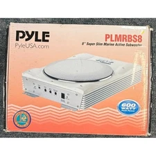 Pyle 600W 8" Super Slim Active Amplified Marine Subwoofer PLMRBS8 New Open Box