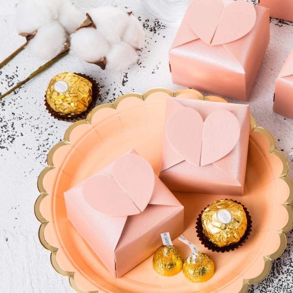 Vibrant Pink Heart-Themed Favor Boxes - Perfect for Weddings & Events, 50 Count - image 4 of 4