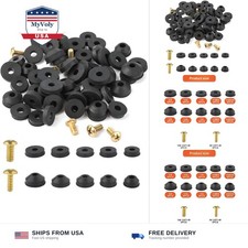 58pcs Faucet Washers and Brass Bibb Screws Assortment, Rubber Flat and Bevele...