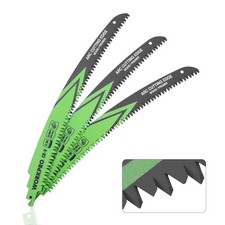 WORKPRO 3PC 12" Wood Pruning Reciprocating Saw Blade Set 6TPI Japanese Teeth Arc