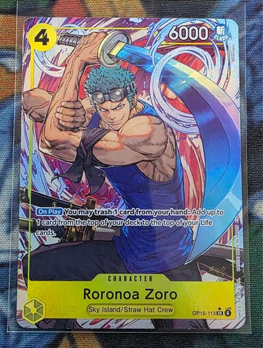 One Piece CCG Roronao Zoro OP15-113 SR* Alt Art Mint