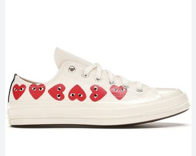  Comme des Garçons Play x Converse Chuck 70 Top Low Multi Heart Size 6 
