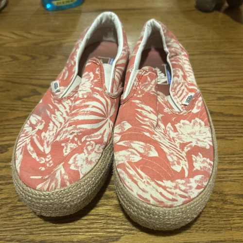 Scarpe espadrillas Vans tropicali plateau floreale corallo marino profondo taglia W9 5 M8