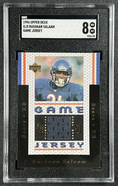RASHAAN SALAAM SGC 8 1996 UPPER DECK #GJ5 GAME-USED GAME JERSEY BEARS 6130