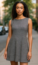 Loft Ann Taylor Dress Size 14 Geometric Plaid Print A-Line Knee Party Business