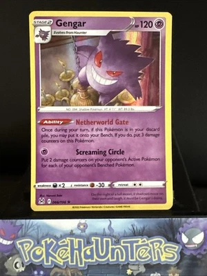 Pokemon Card Gengar 066/196 Sword & Shield Lost Origin Holo Rare Near Mint - Image 1 of 2