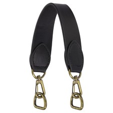 13" PU Leather Purse Strap, 1.18" Wide Handbag Strap with Swivel Clasp, Black