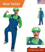 Adult Luigi Costume, Official Nintendo Super Mario Bros Luigi Adult Costume W...