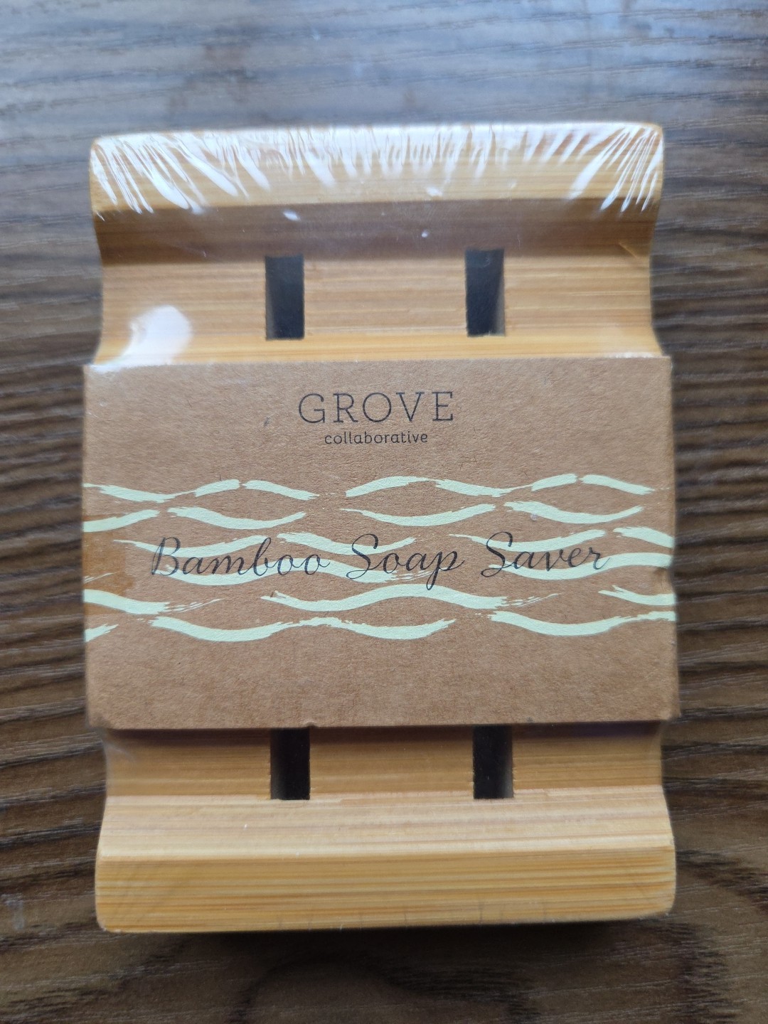 GROVE COLLABORATIVE Bamboo Soap Dish / Soap Saver, NEW!!