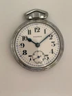 Antique Vintage PIERCE Pocket Watch Swiss Made 17 Jewels 60 Seconds Dial BLUE