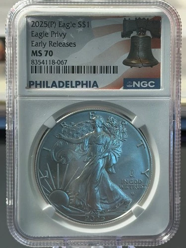 2025 P American Silver Eagle Eagle Privy Early Release NGC MS70