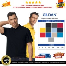 Gildan G648 Men's Softstyle Ring Spun Short Sleeve T Shirt Top Double Pique Polo