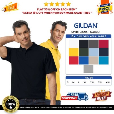 Gildan G648 Men's Softstyle Ring Spun Short Sleeve T Shirt Top Double Pique Polo