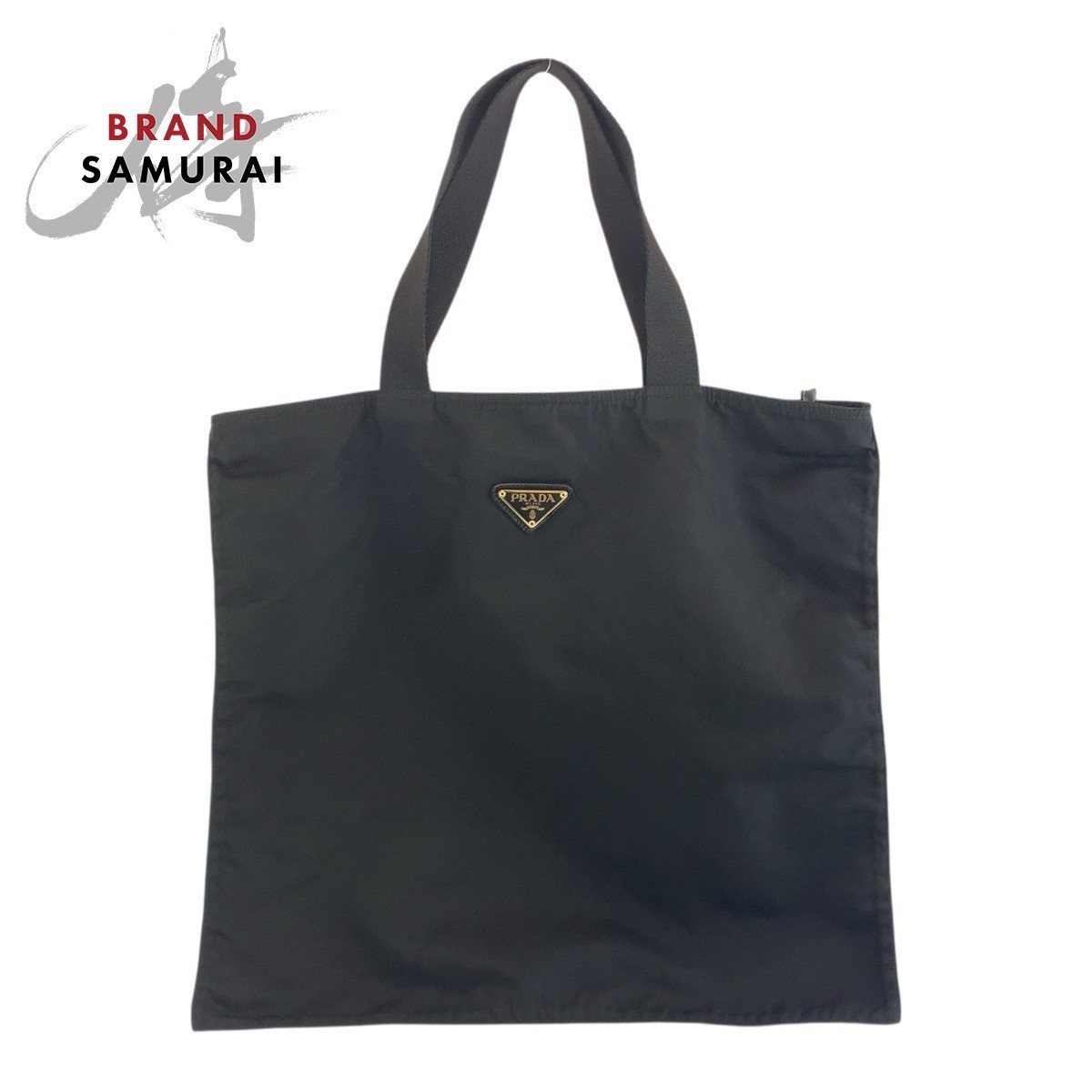 Prada Tessute Triangle Black Nylon Tote Handbag 504474