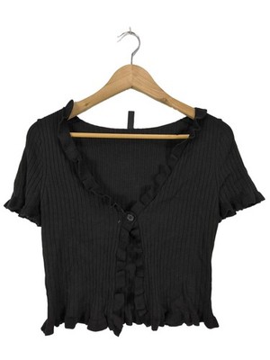 H&M DIVIDED Strick Cardigan Damen Strickbekleidung Gr. DE 38 schwarz Casual-Look