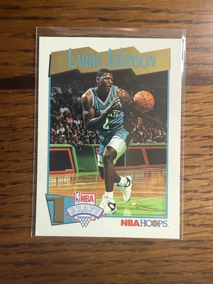 1991 92 Nba Hoops 546 Larry Johnson Rookie 1 Draft Pick Card 
