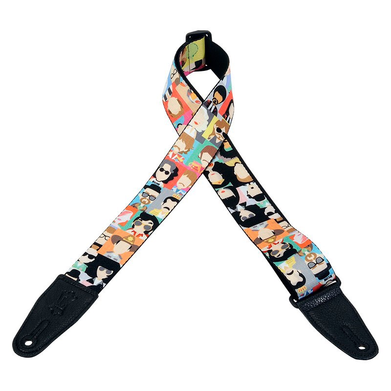 Levys MPD2-104 Sublimation Polyester Guitar Strap, Pop Icon Avatars (NEW)