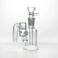 3.3'' Glass Ash Catcher 14mm 90° Honeycomb Filter Perc Reclaim Water Pipe Bong