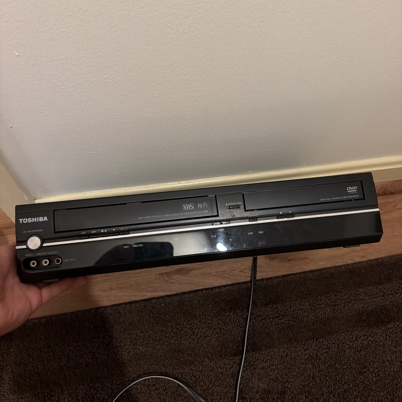 Toshiba SD-V296 DVD/VCR VHS Combo Player With Remote TESTED Works