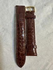 Genuine, Mahogany, Alligator Replacement Strap, Gold Tone, Buckle