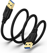 USB 3.0 Type A Male to Male Cable 6FT High Speed Data Transfer Cord Black