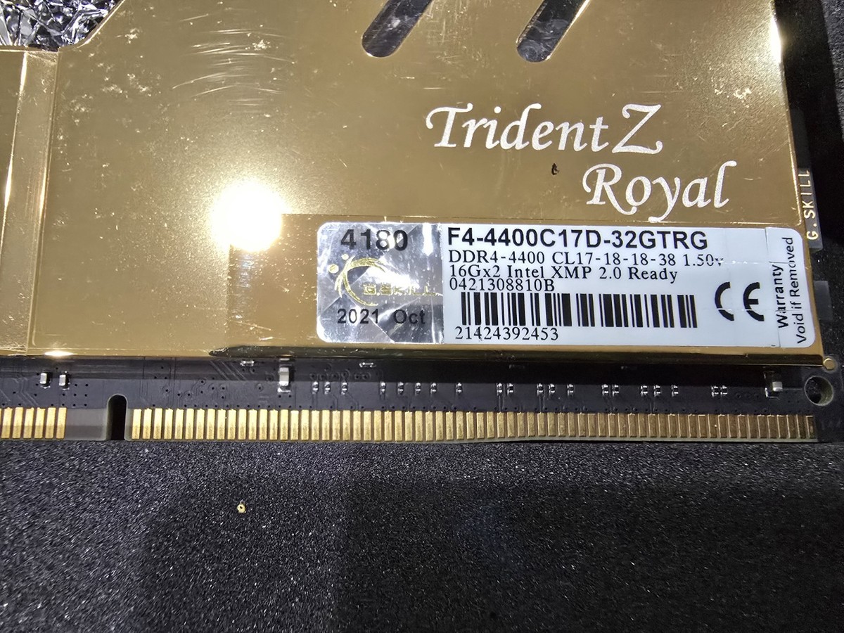 G.SKILL Trident Z  4400MHz （GOLD） ✓✓ G.SKILL Trident Z Royal GOLD RGB 32GB (2x16GB) 4400 MHz