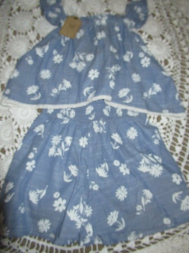 nwt True Craft chambray blue floral short sun romper girl 6X free ship USA