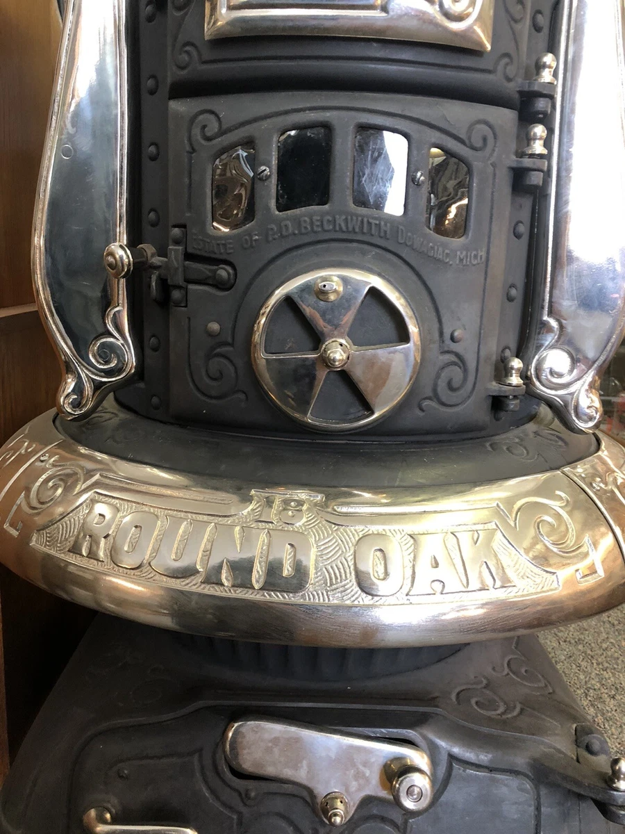 Round Oak Wood Stove | eBay