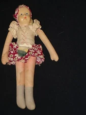 Vintage Cloth Doll w/ Painted Face (C181)