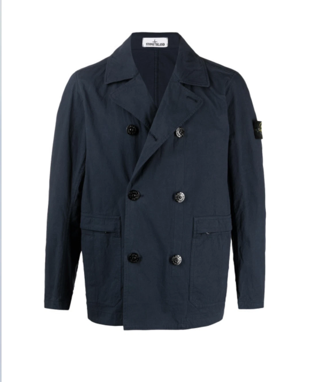 STONE ISLAND Pea Coat Giacca Doppiopetto Navy Uomo Large (L) Made in Italy