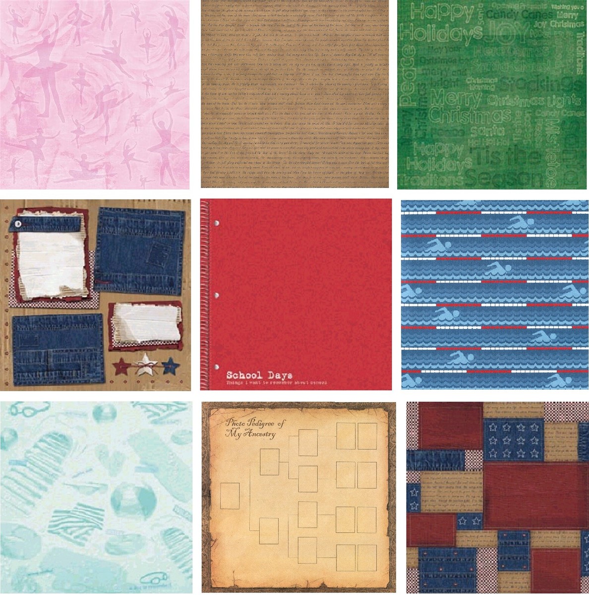 71 Scrapbook Papers VARIETY Karen Foster Design 12x12