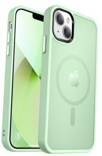 Strong Magnetic iPhone 14 & 13 Case in Light Green with Enhanced Grip