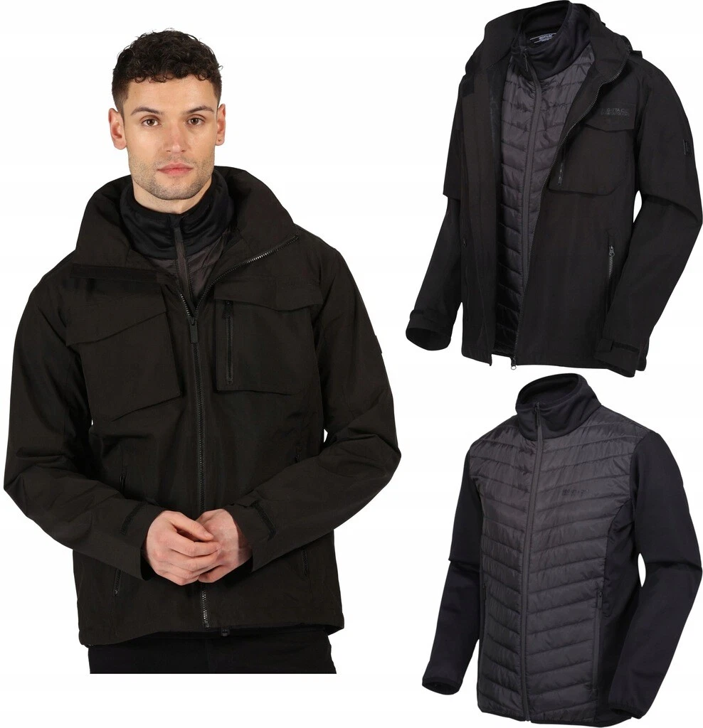 Regatta Mens Shrigley 3 in 1 Waterproof Jacket Rain Coat Softshell Inner RRP£200