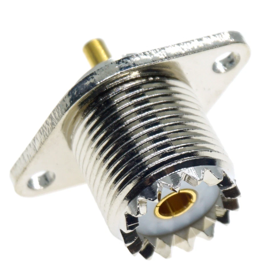 10X Flange Mount PL259 SO239 UHF Female Male Jack RF Panel Connector Solder Cup - Image 4 of 4