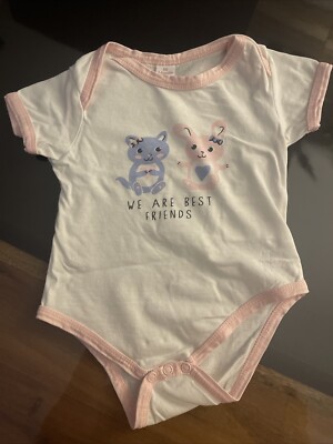 Dopodopo Baby Mädchen Body Größe 68 Weiß Gemustert