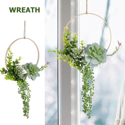 Artificial Succulent Wreath Front Door Hanging Plant Suculent Wall Decor - Picture 12 of 12