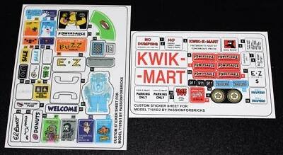 Custom Decal for 71016 Replacement Sticker Sheet The Kwik-E-Mart