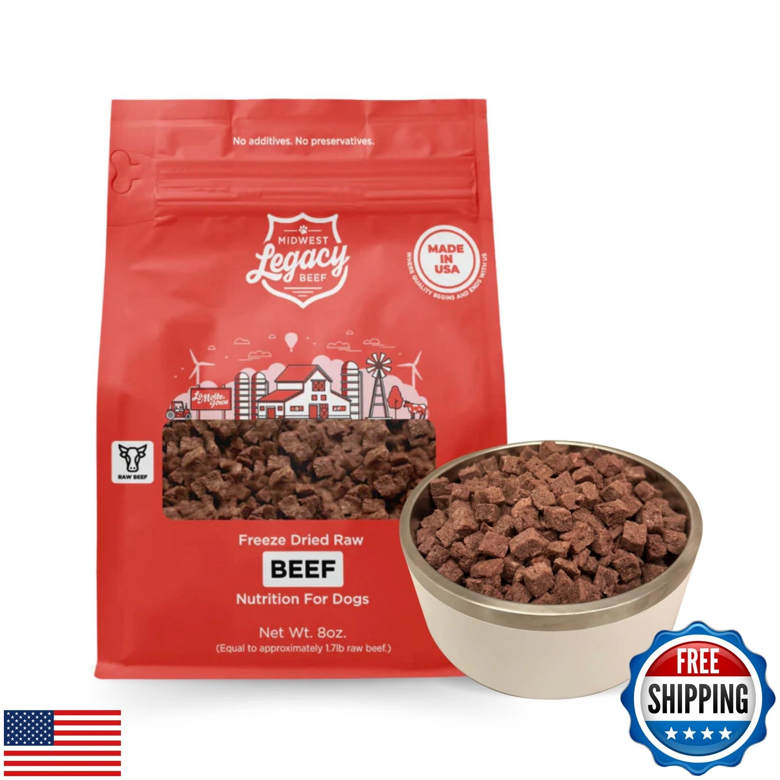 Midwest Legacy Beef Freeze Dried Raw 100% Beef Dog Food | Premium High Protei
