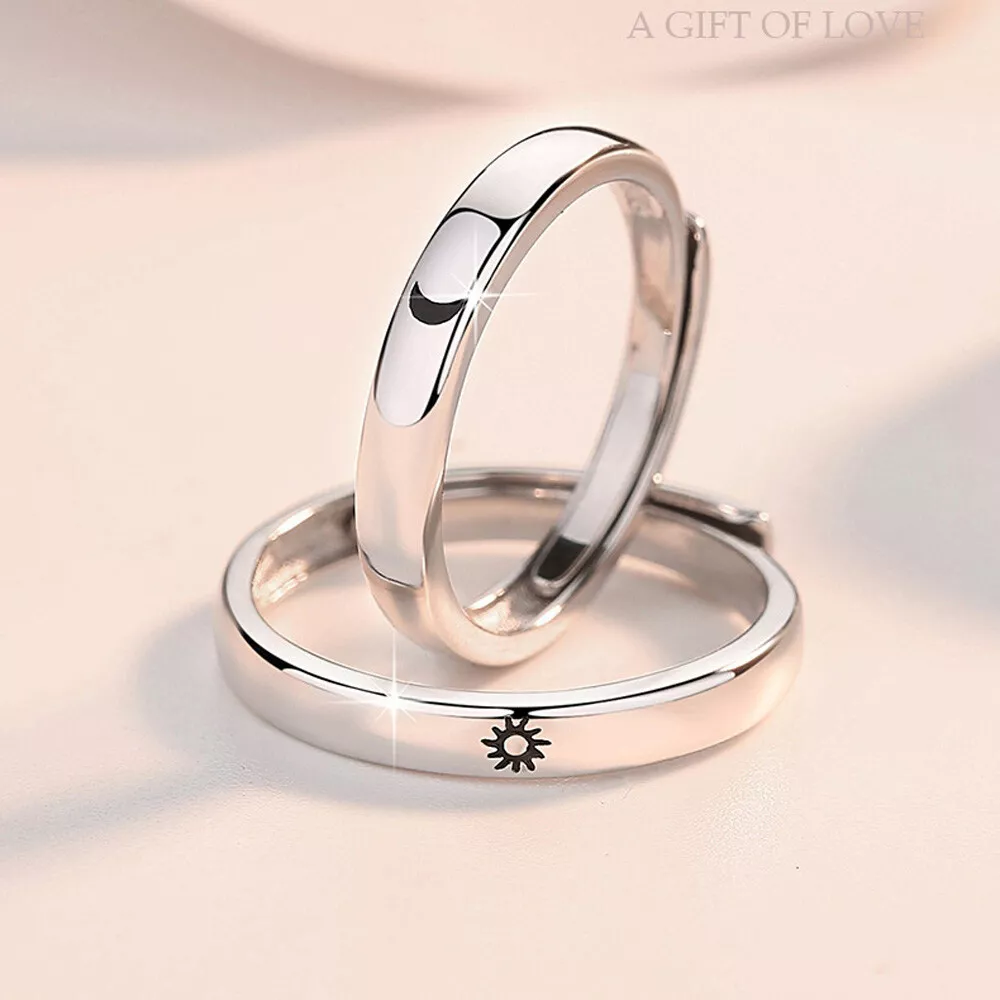 Party Women Men Sun Moon Ring Couple Jewelry Engagement Ring Finger Rings Set