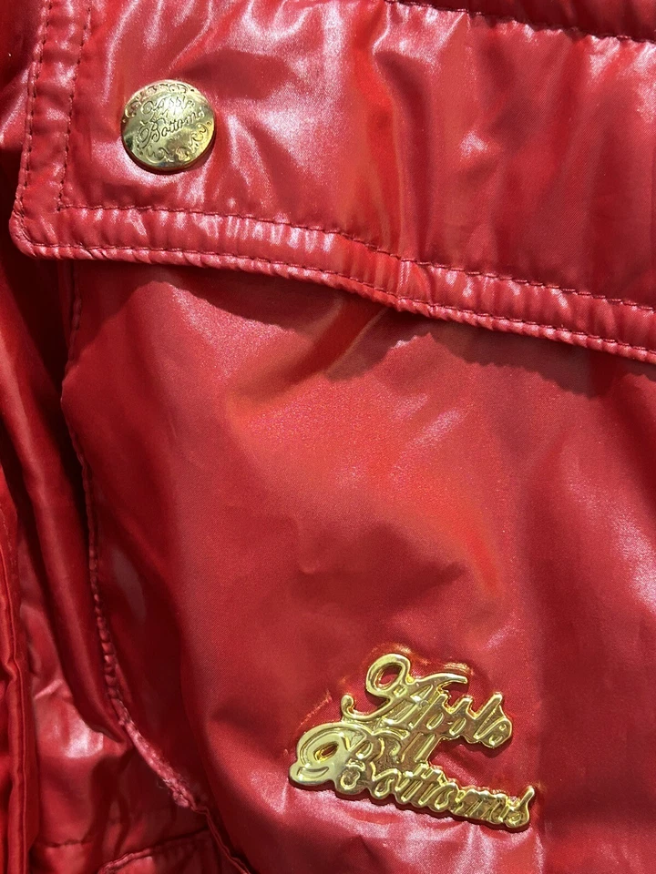 Винтажный Y2k Apple низ джинсы красный пуховик куртка Bomber красный съемный хорошо большой - Изображение 4 из 4